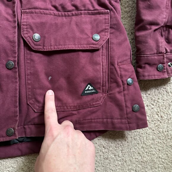 Ridgecut Jacket Womens Small Insulated Maroon Red Full Zip Mock Neck Field Coat - Picture 7 of 12